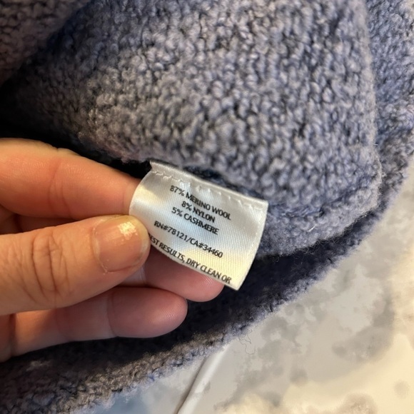 Eileen Fisher Blue Cashmere Wool Blend Full Zip Cardigan Sweater size Small - Picture 6 of 7